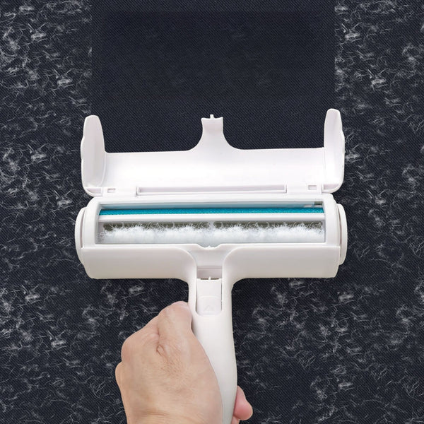 Reusable roller pet hair remover