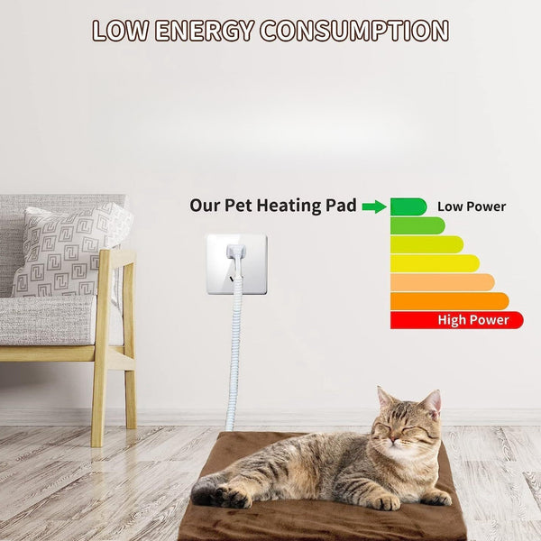 Adjustable temperature pet heating pad with timer