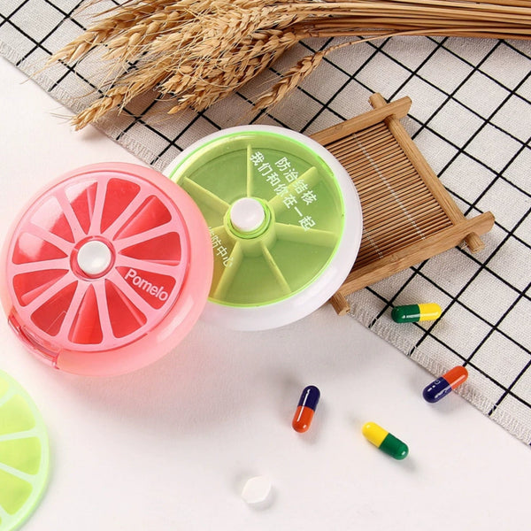Seven Cell Plastic Round Pill Box