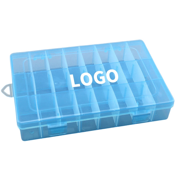 24 Lattice Transparent Jewelry Plastic Box
