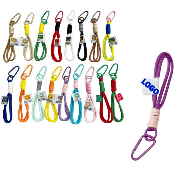 Full Color Hand-woven keychain with metal