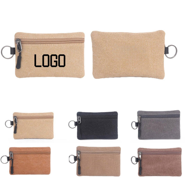 Canvas Small Portable Card Holder Storage Bag