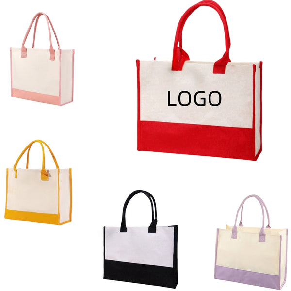 Large Canvas Beach Bag With Words