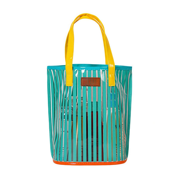 PVC Striped Beach Bag