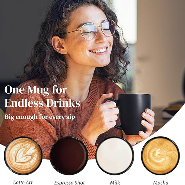 13 Oz Black Ceramic Coffee Mug