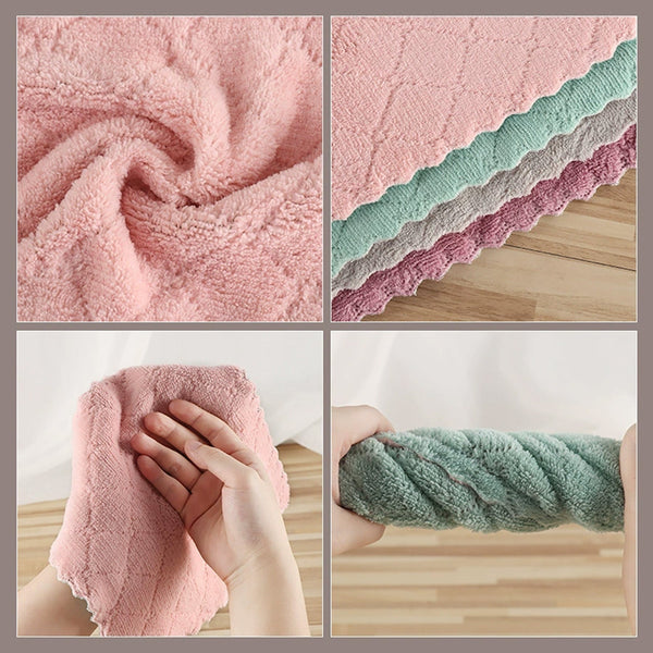Double-sided Coral Fleece Dishcloth
