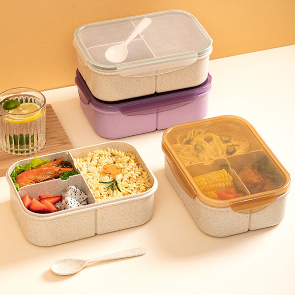 Square Wheat Fiber Bento Box