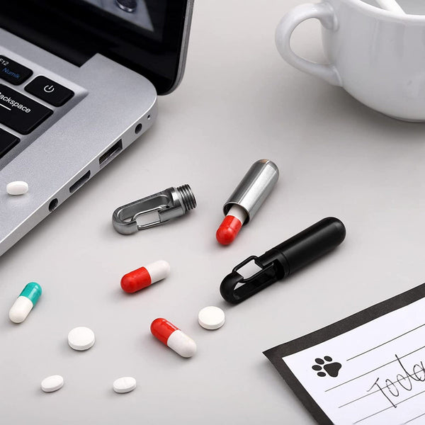 Stainless Steel Waterproof Pill Box And Keychain