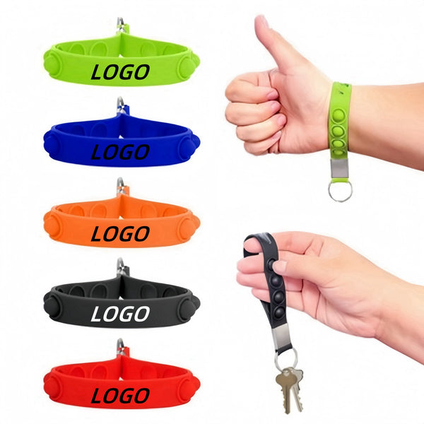 Silicone Push-Release Decompression Keychain