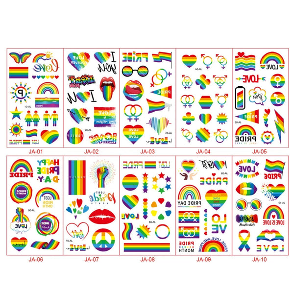 Pride Rainbow Temporary Waterproof Tattoo Sticker