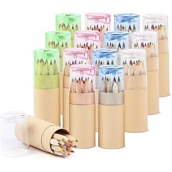 Premium 12-color Wooden Colored Pencil With Built-in Sharpener