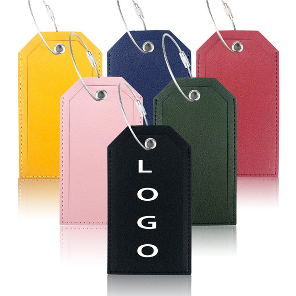 Customizable Classic Pu Leather Wire Lanyard Tag