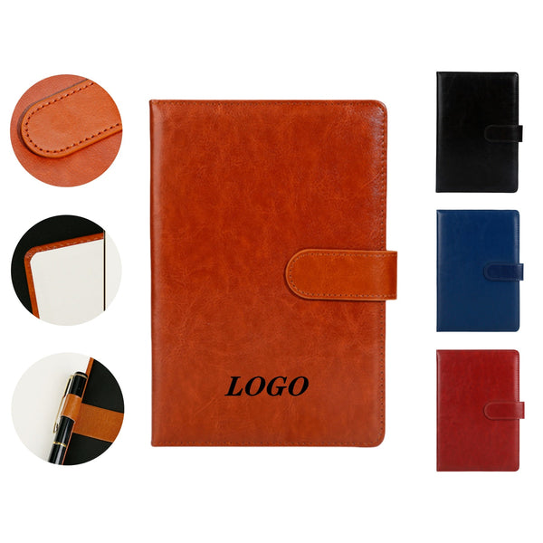 A5 Leather Notebook With Magnetic Clasp