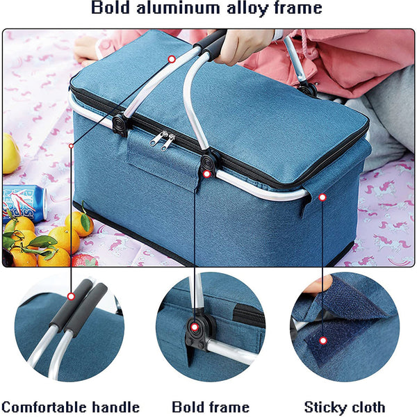 Foldable Oxford Cloth Thickened Aluminum Foil Picnic Bag