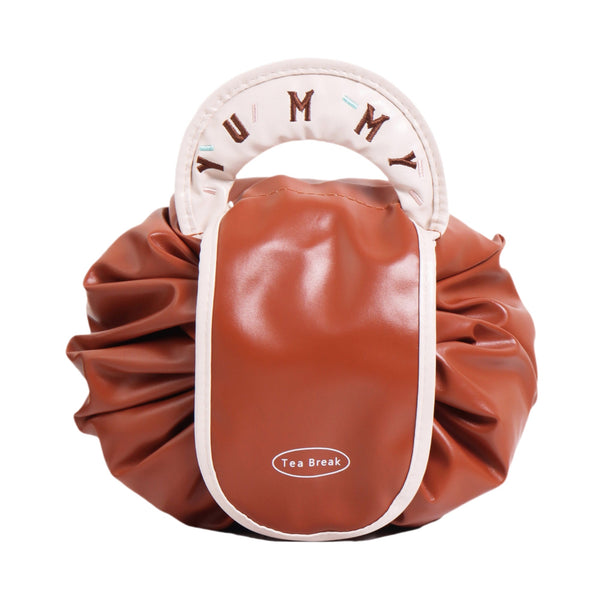 PU Lazy Drawstring Cosmetic Bag