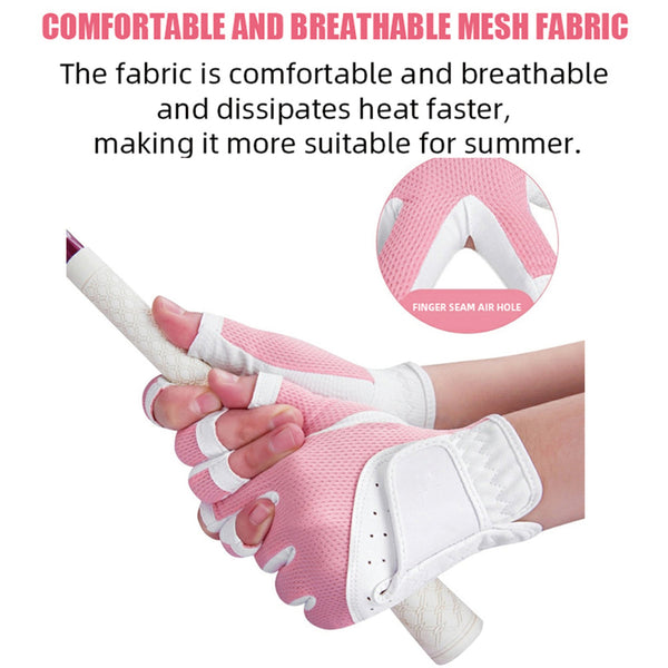 Golf Fingerless Breathable Mesh Sun Protection Gloves