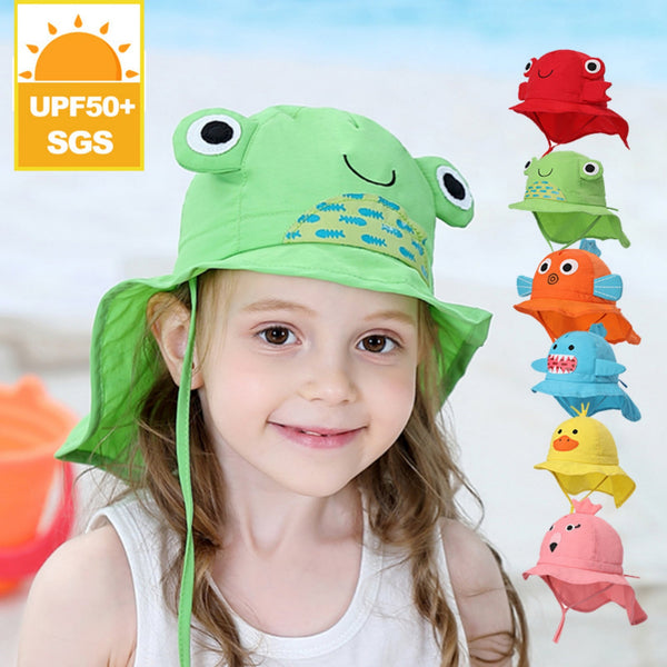 Cartoon Breathable Outdoor Large Brim Baby Sun Hat