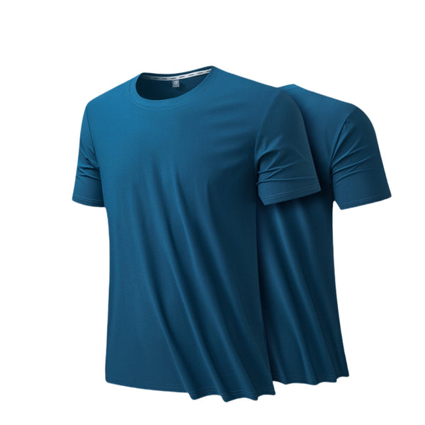 Summer Ice Silk Breathable Round Neck Short Sleeves