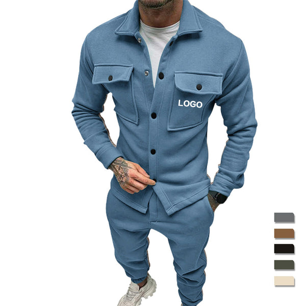 Suede Jacket Casual Pants Set