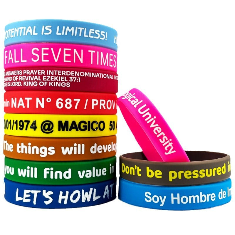 1/2" Silicone Custom Printed Wristbands