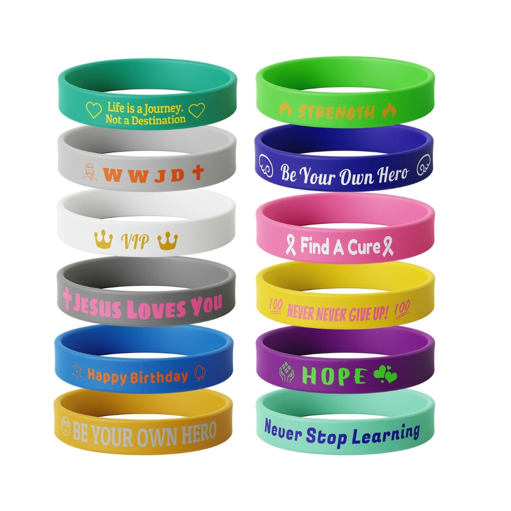 1/2" Silicone Custom Printed Wristbands