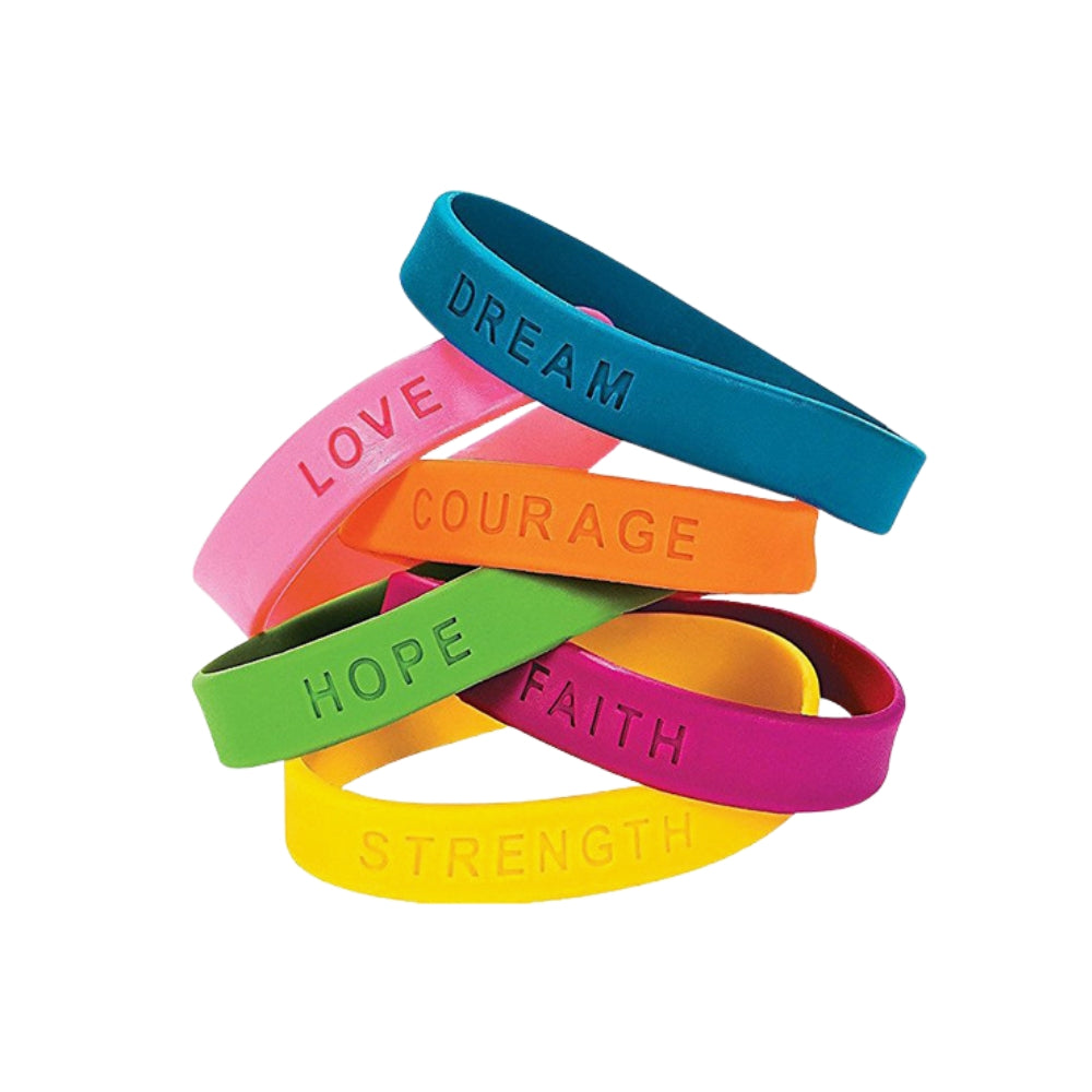 1/2" Debossed Silicone Custom Printed Wristbands