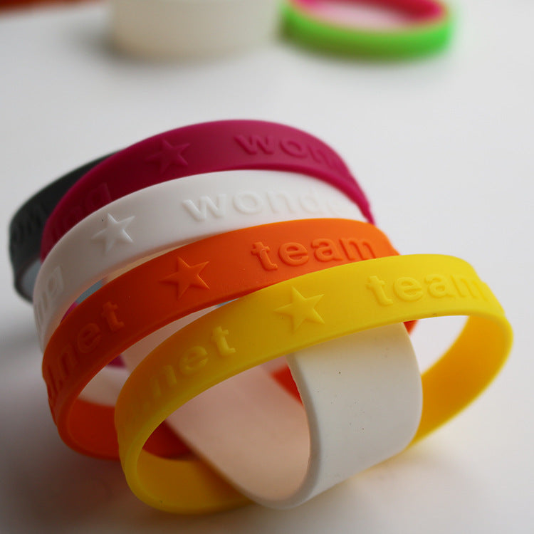 1/2" Debossed Silicone Custom Printed Wristbands