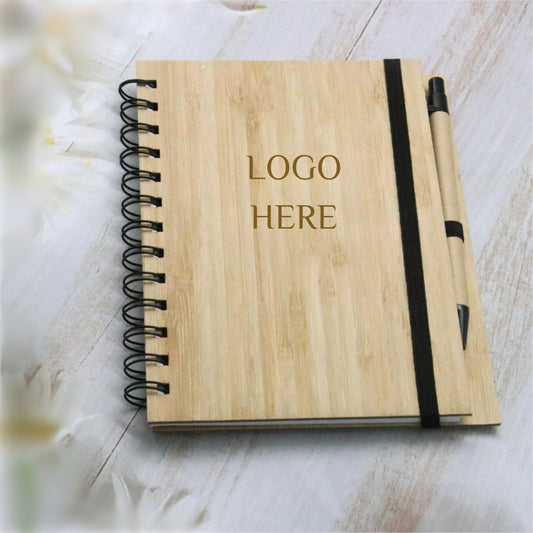 Sustainable Bamboo Wooden A5 Notebook With Pen