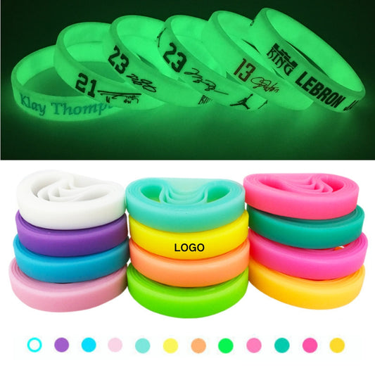 1/2" Luminous Silicone Wristband